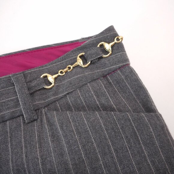 Express Design Studio Womens size 6 Editor Gray Wool Blend Dress Pants Pinstripe - Picture 8 of 12